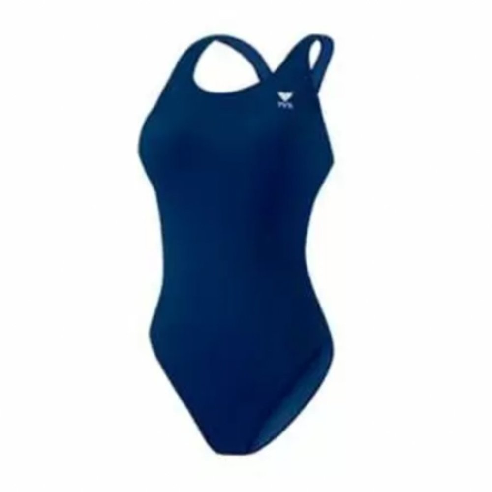 TYR Sport Women's Solid Maxback Swim Suit (Navy, 40)